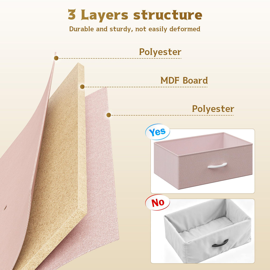 Pink 9 Fabric Drawer Dresser K308673