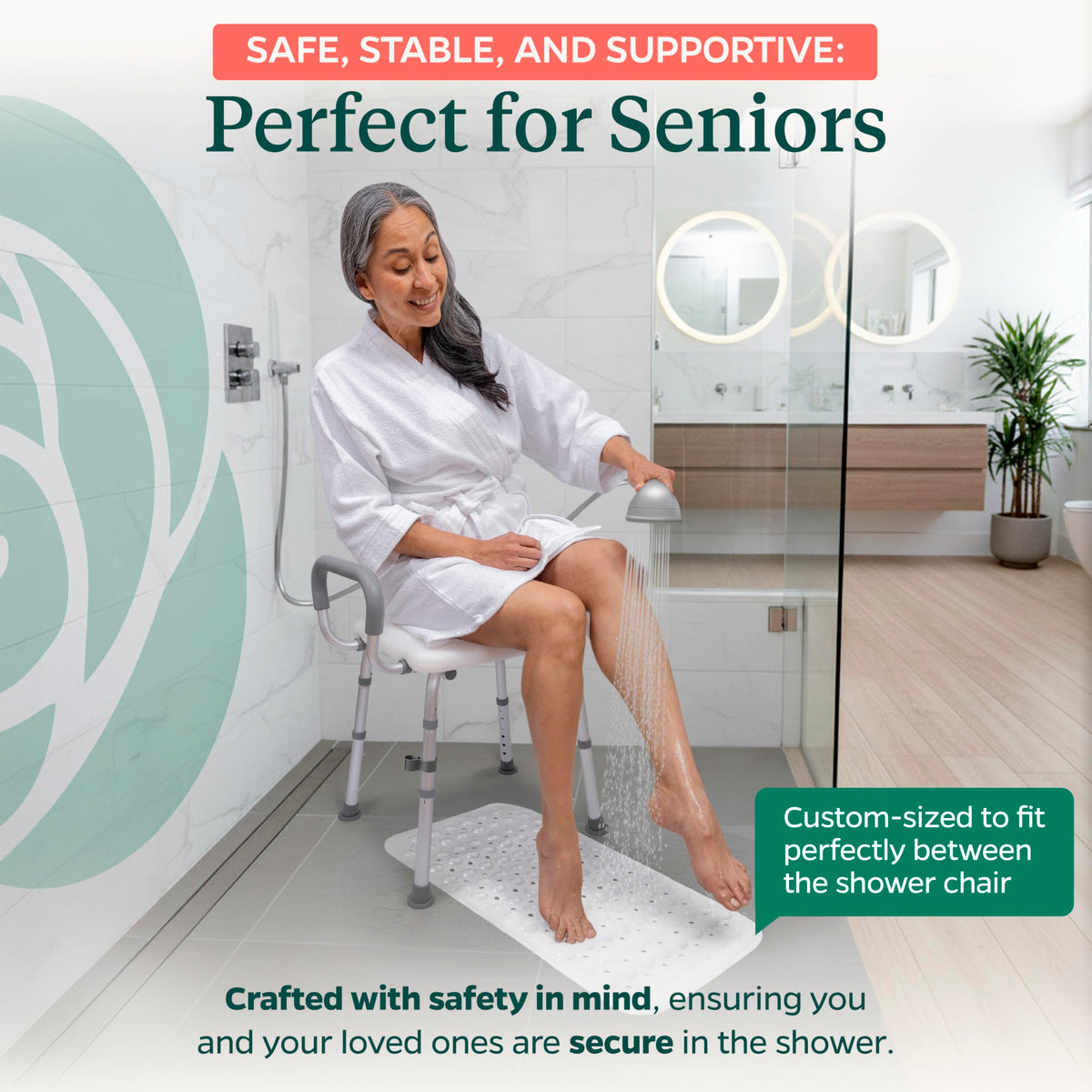 Adjustable Shower Chair with Mat G972