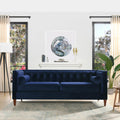 84" Navy Blue Velvet Tufted Sofa S900