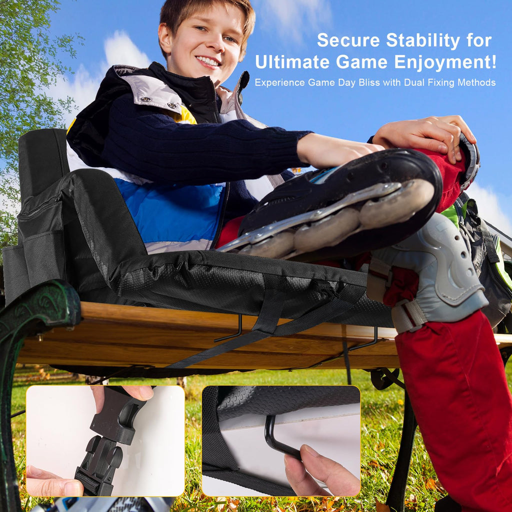 2 Pack Wide Waterproof Folding Stadium Seats with Back Support C609010