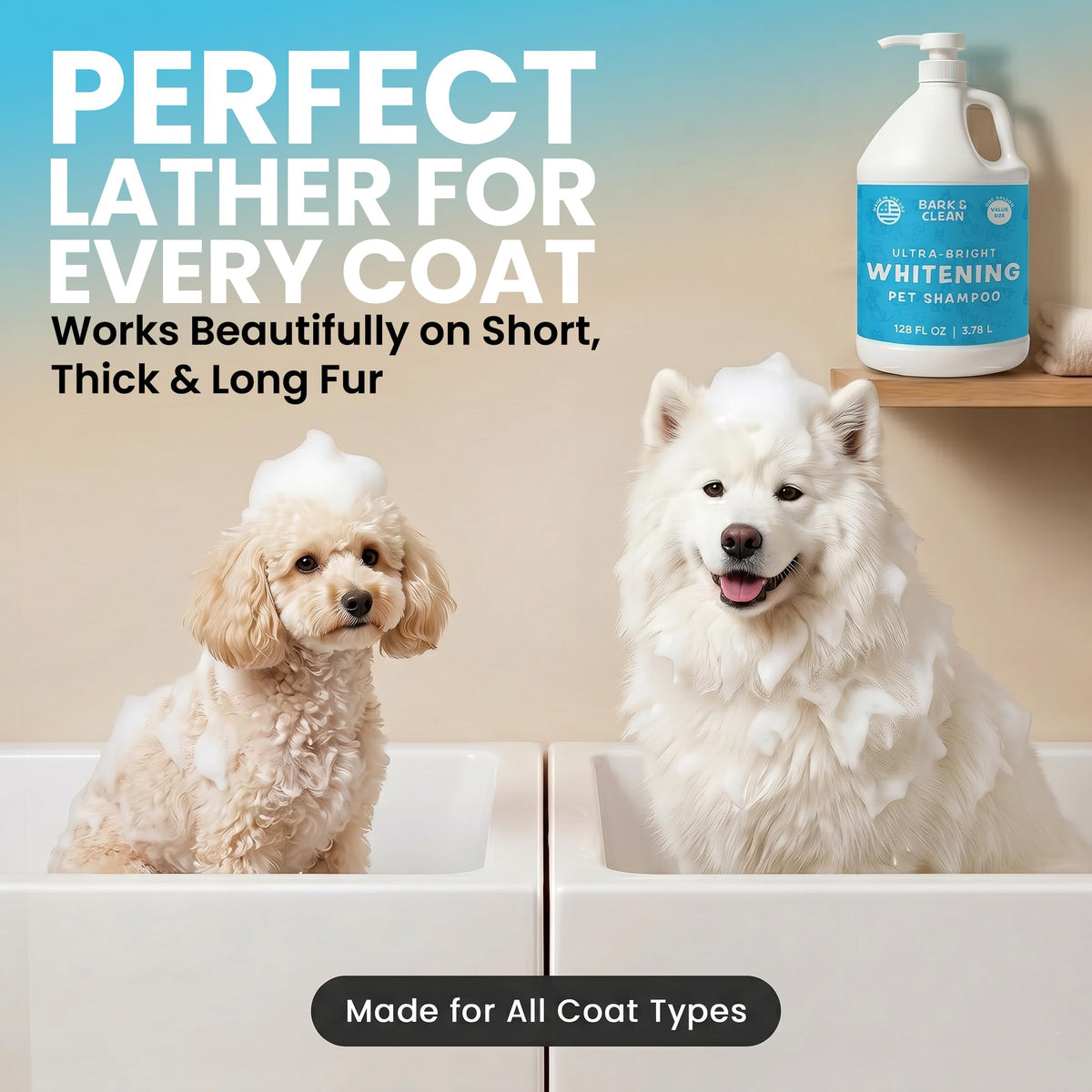 Whitening Dog Shampoo with Pump, 1 Gallon Aloe Coconut Q2389