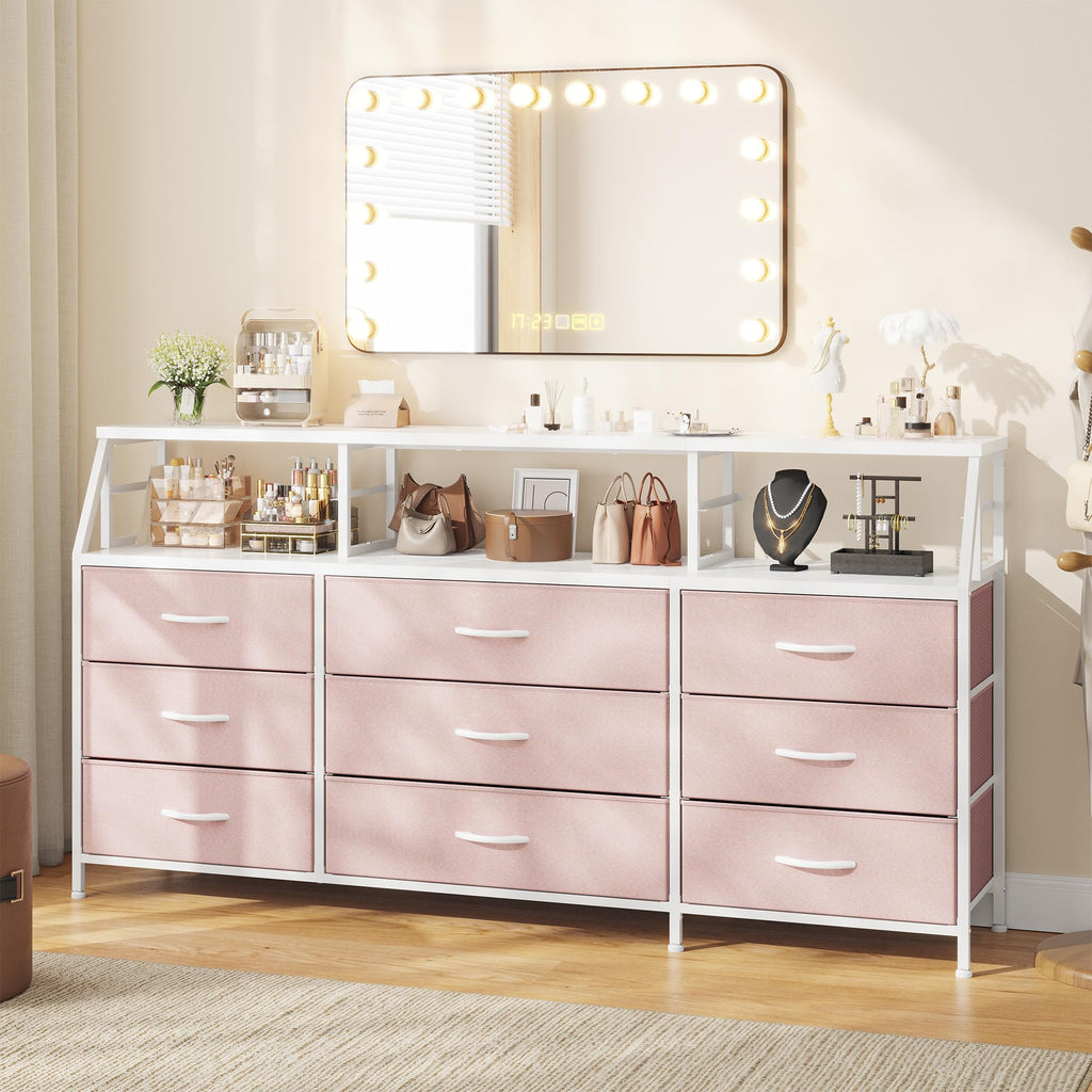 Pink 9 Fabric Drawer Dresser K308673