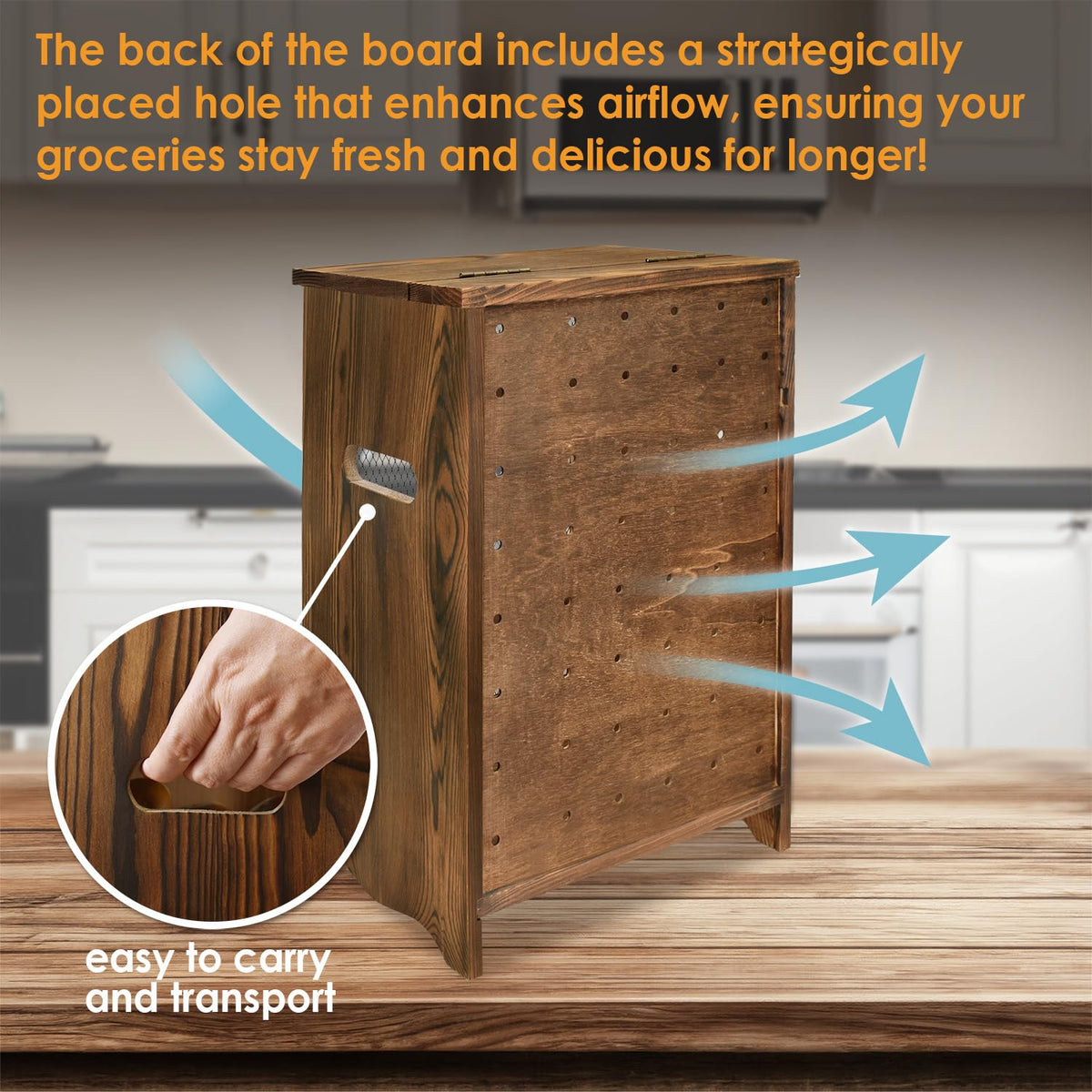 Wood Countertop Potato and Onion Storage Cabinet L765
