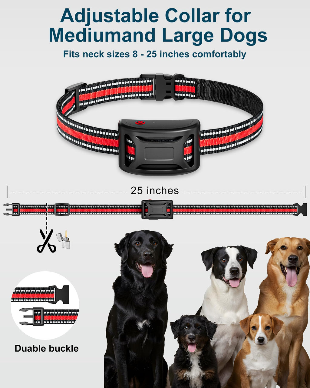 Wireless Dog Fence System 2-in-1 Pet Containment Training Collar IPX6 Waterproof Rechargeable Black Red Y359362