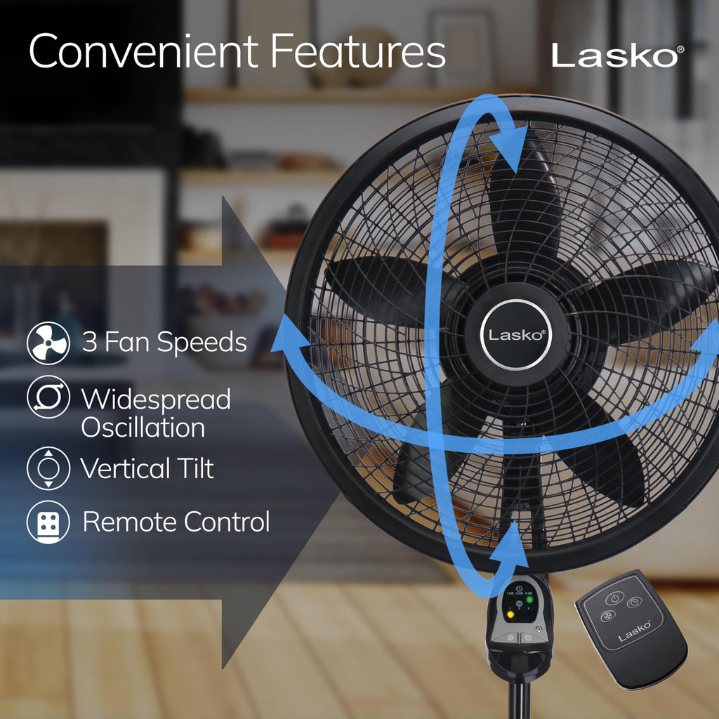 Black Oscillating Pedestal Fan V331