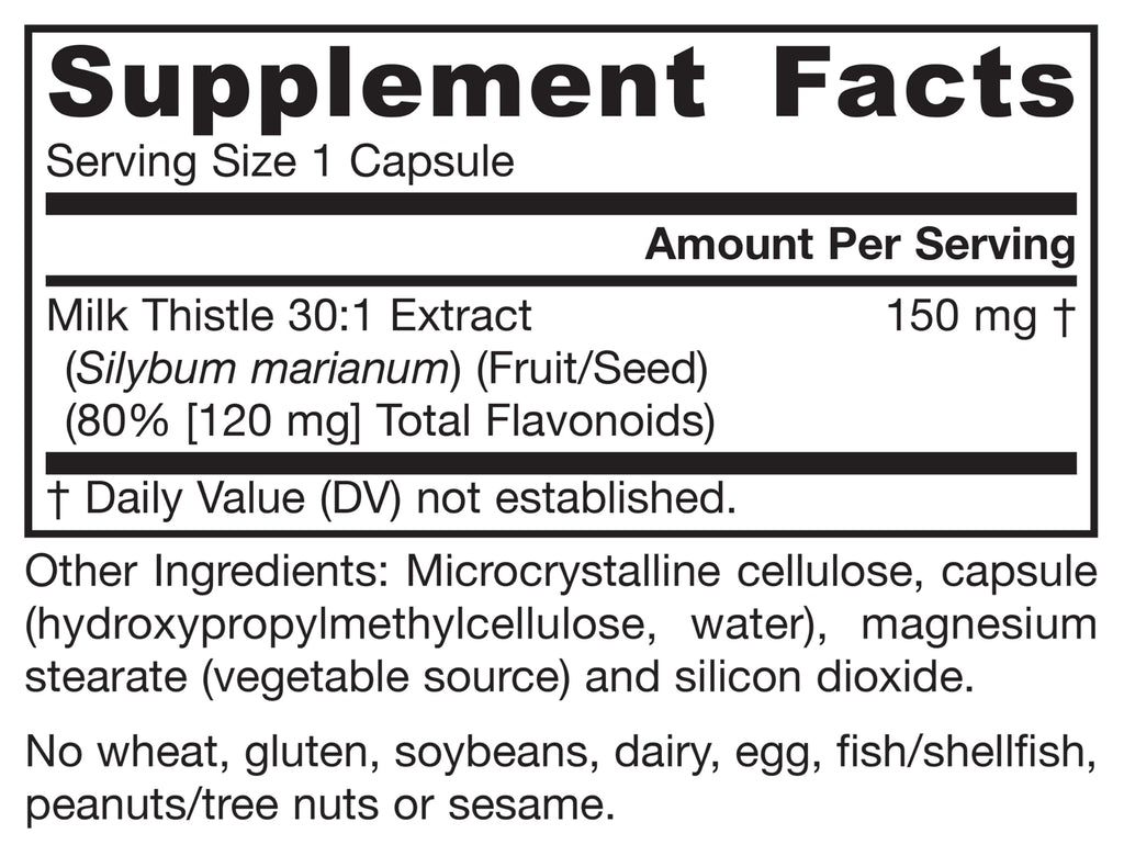 Milk Thistle 150mg 200 Capsules D600