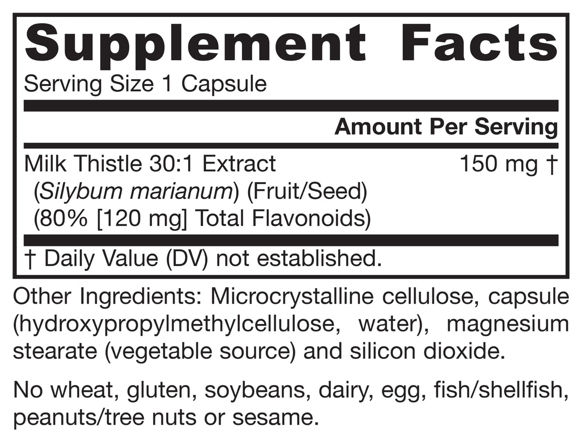 Milk Thistle 150mg 200 Capsules D600