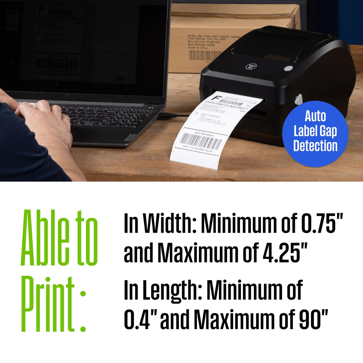 Thermal Shipping Label Printer USB 4x6 Commercial Grade Desktop Label Printer I48074