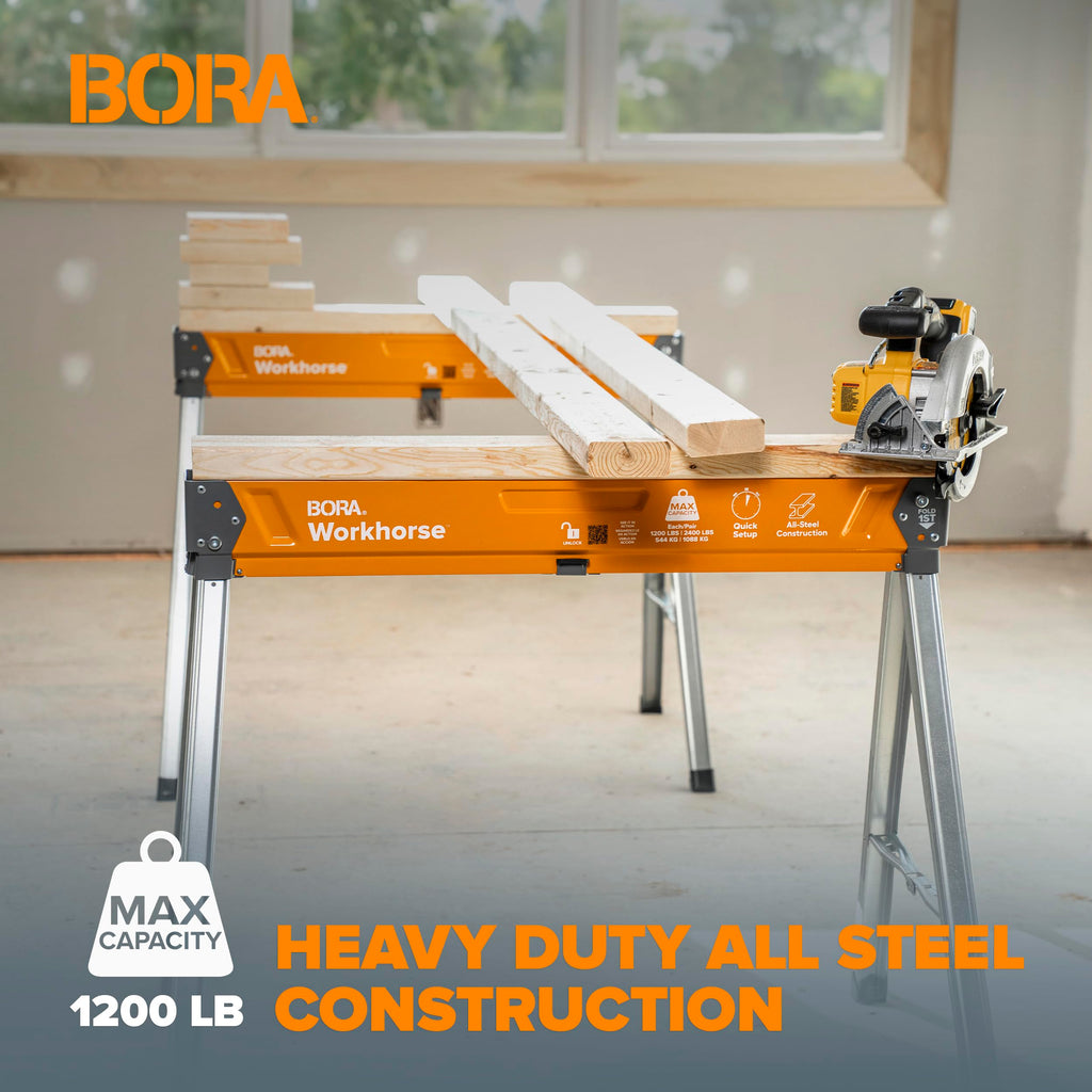 2 Pack Folding Heavy Duty Metal Sawhorse B756