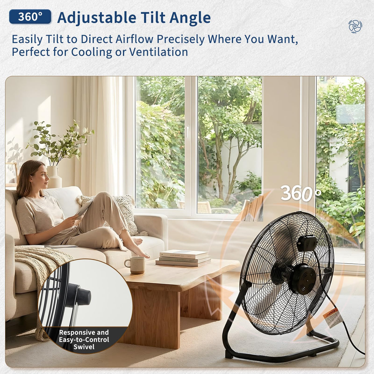 20 Inch 3 Speeds High Velocity Metal Floor Fan J703