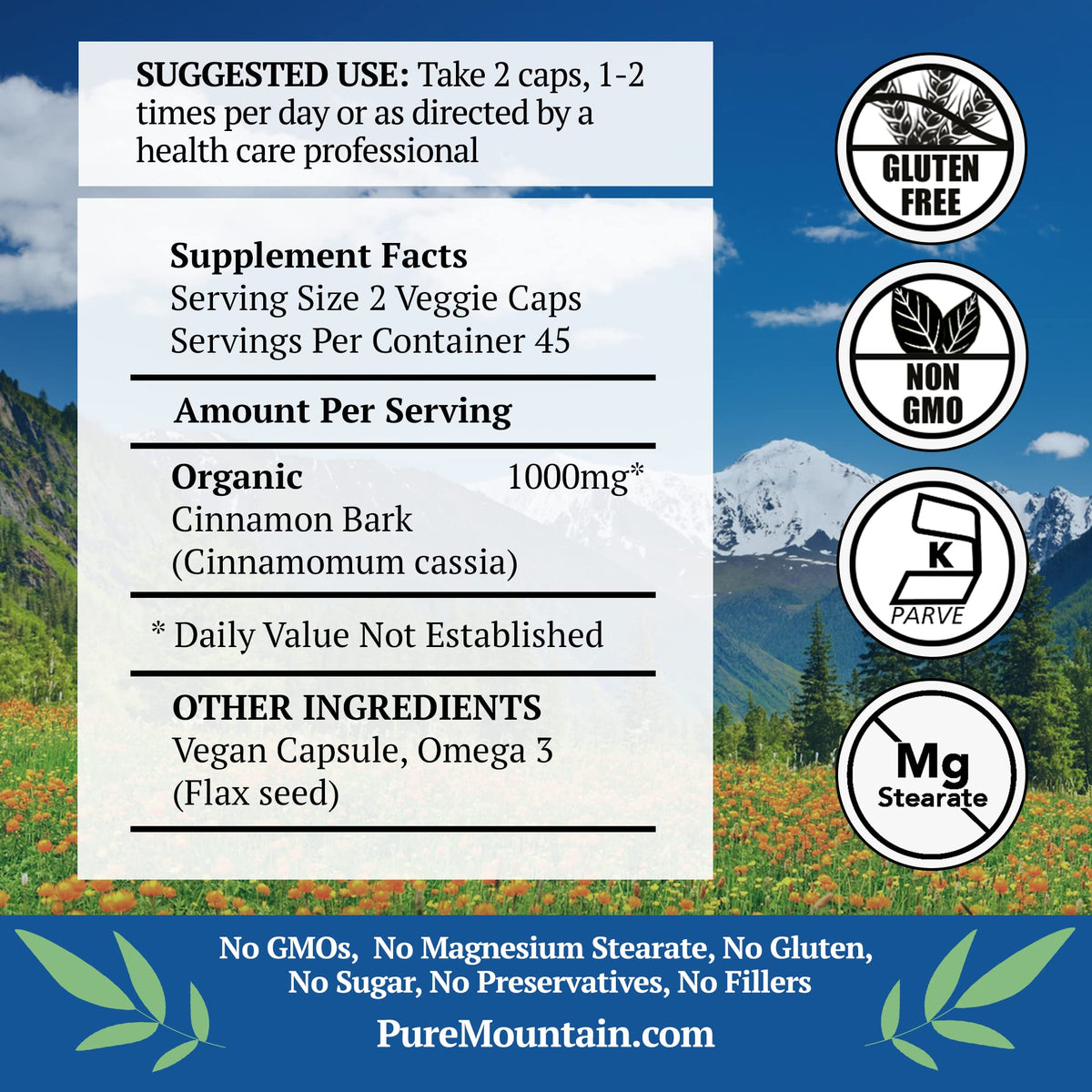 Cinnamon Capsules 1000mg 90 Capsules G10081