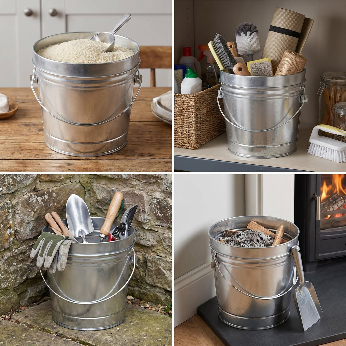 Galvanized Steel Storage Can with Locking Lid O7595