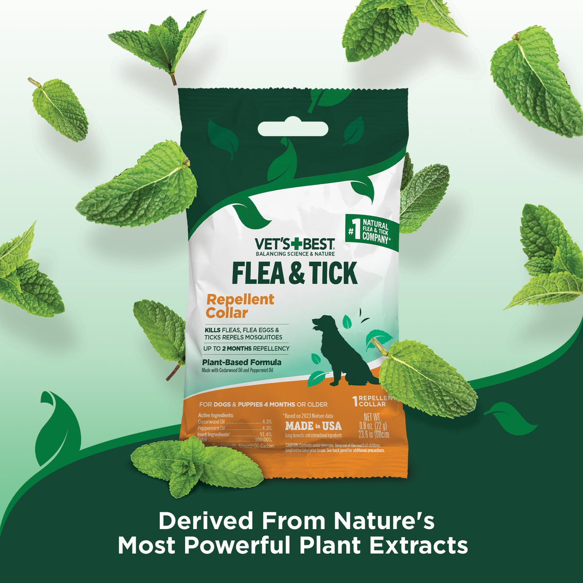 Plant-Based Flea & Tick Prevention Collar for Dogs K380539