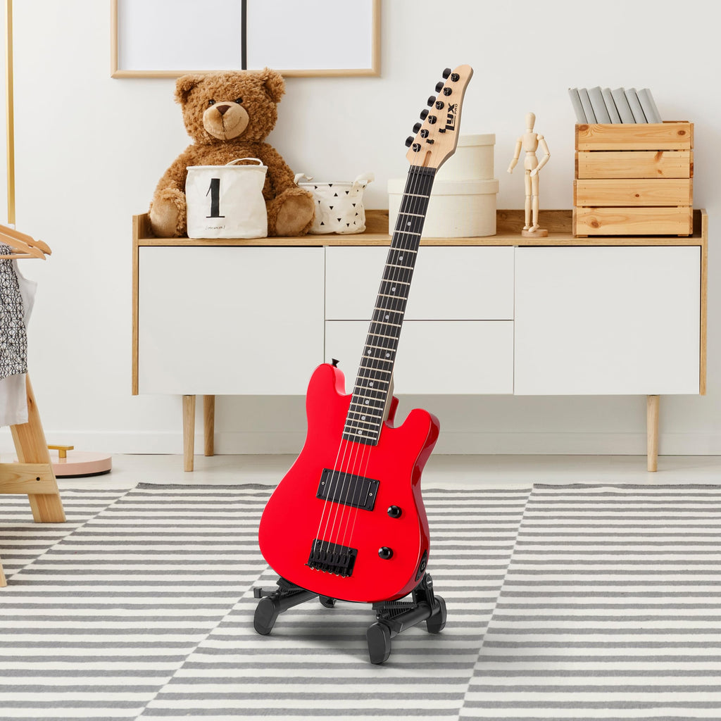 30” Electric Guitar Kit with Amp Cable, 6 Picks, Solid Wood Body, Red F97896