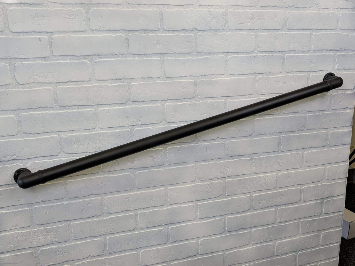 6' Texture Black Handrail Section with Returns R1767