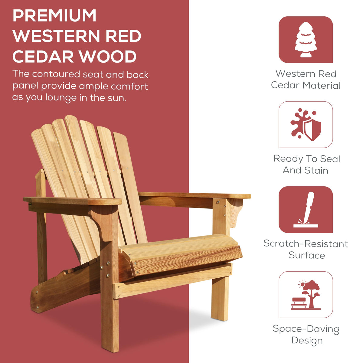 Adirondack Chair Western Red Cedar W25836