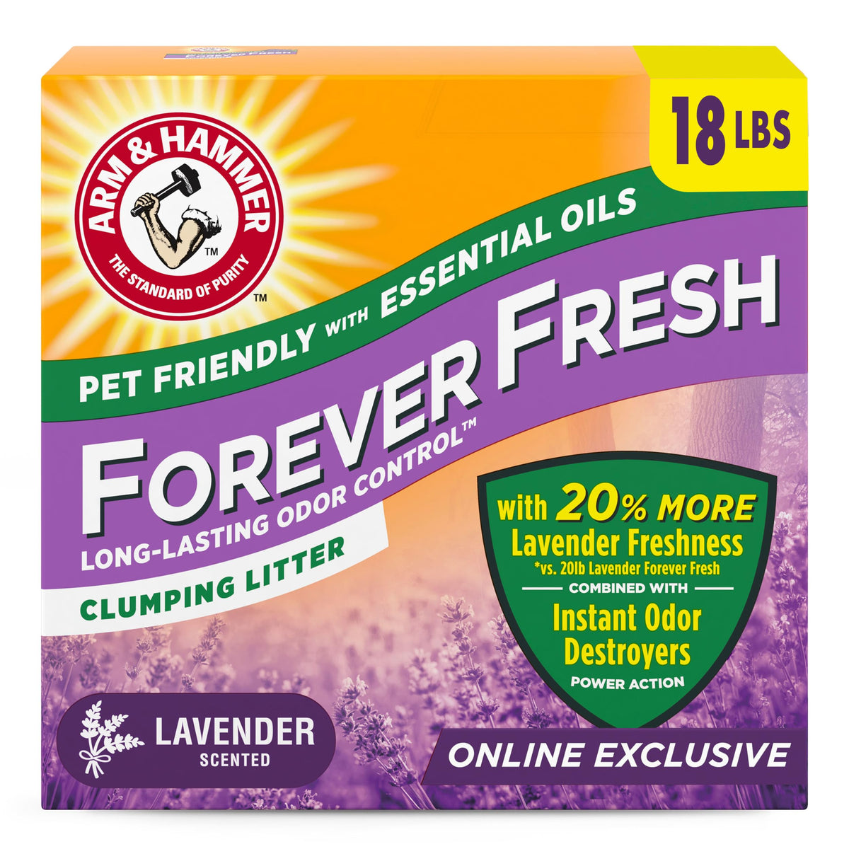 Lavender Clumping Cat Litter with Essential Oils 18lb F125