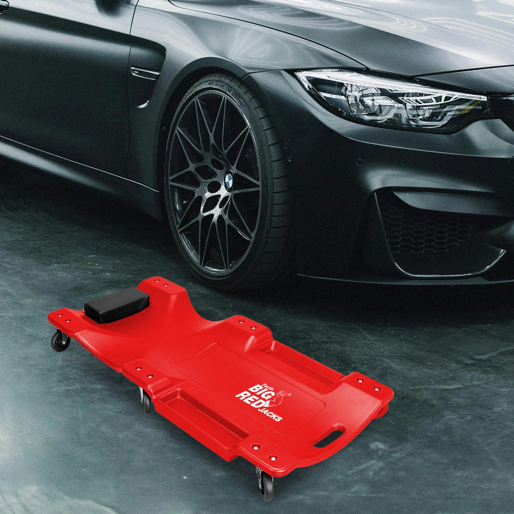 Rolling Garage Creeper with Padded Headrest and 6 Casters O17381