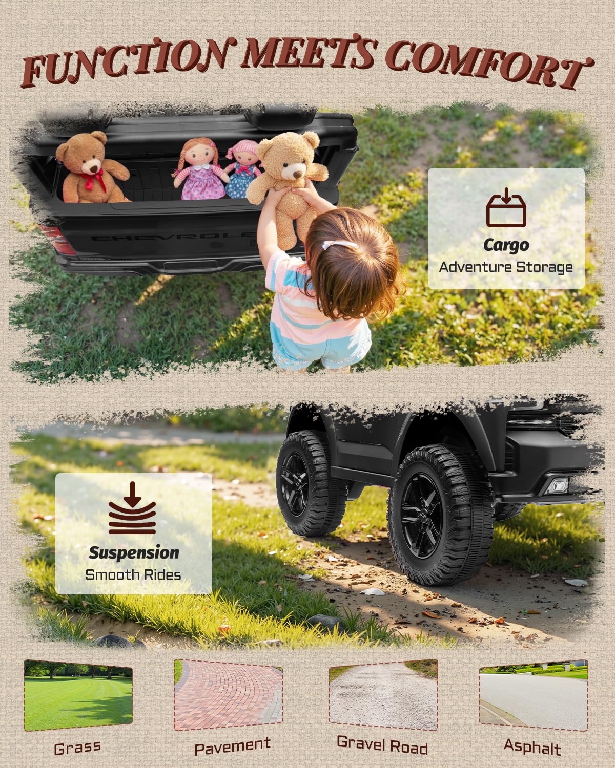 24V 2 Seater Electric Ride on Truck with Remote Control and Seat Belts (Black) Z799