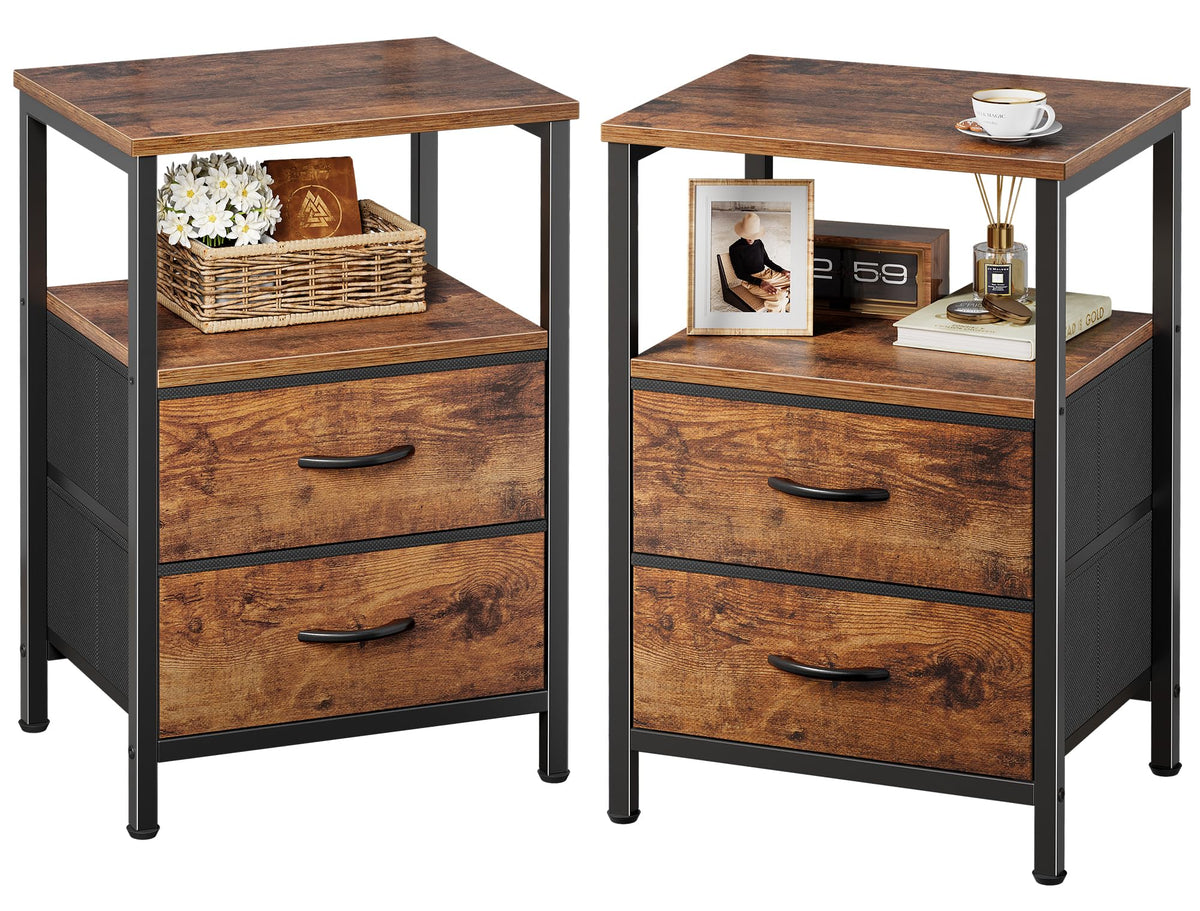 Night Stand Set of 2 with 2 Drawers I5347