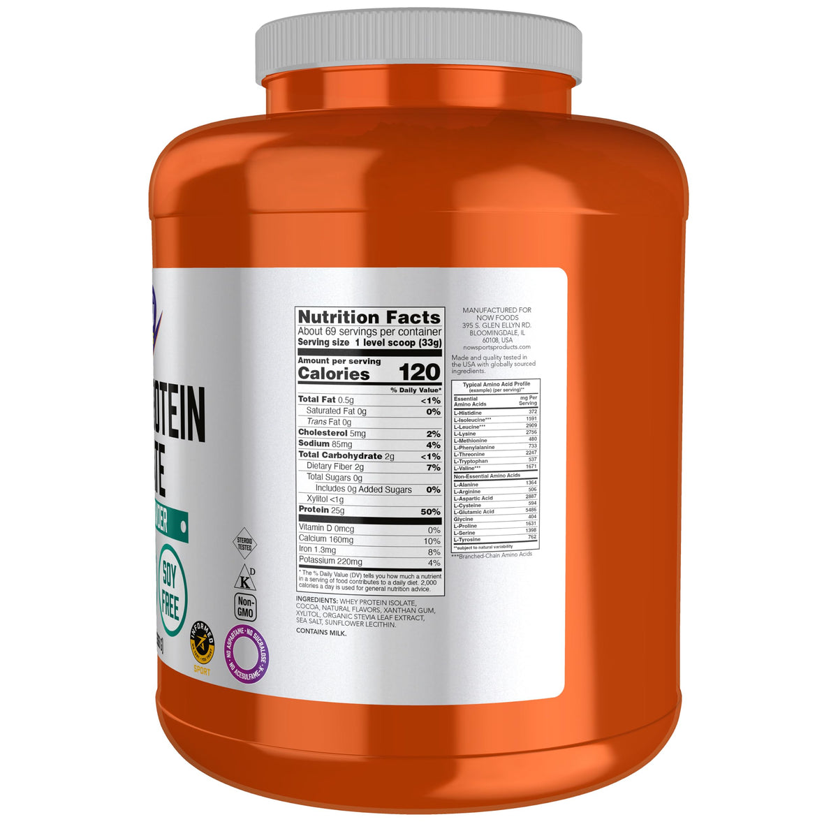 Whey Protein Isolate 25 g With BCAAs Chocolate 5 lbs S42089