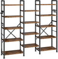 5 Tier Wide Bookshelf with 6 Hooks M588