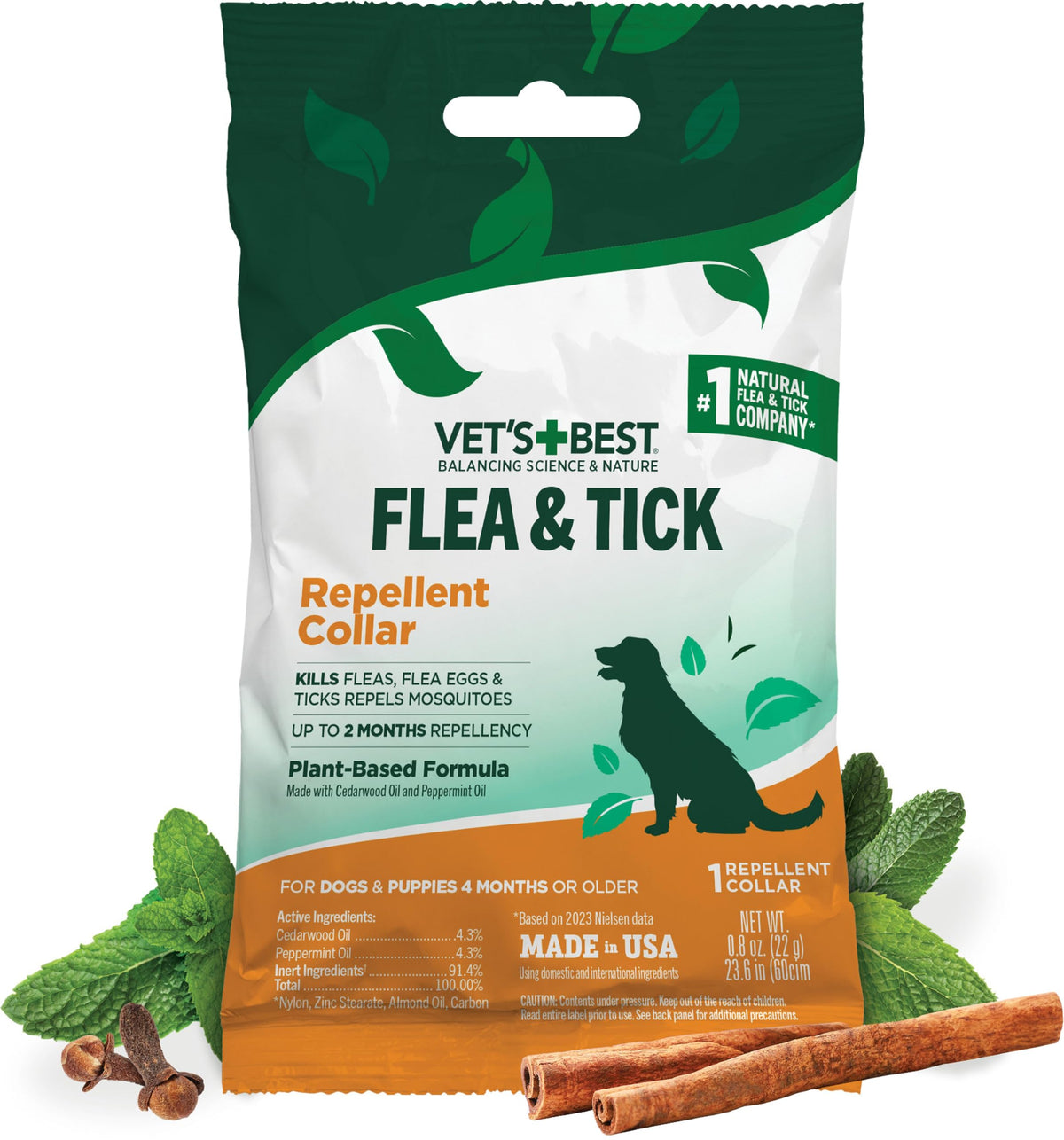 Plant-Based Flea & Tick Prevention Collar for Dogs K380539