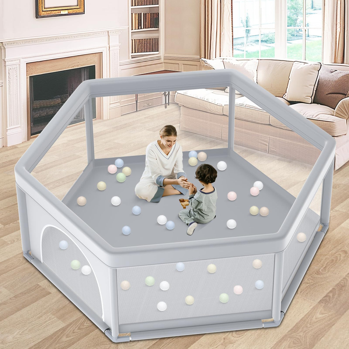 65x65 Inch Hexagonal Baby Playpen M200