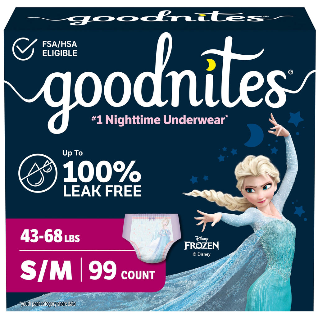 Girls Nighttime Underwear Size S/M 99 Ct S452