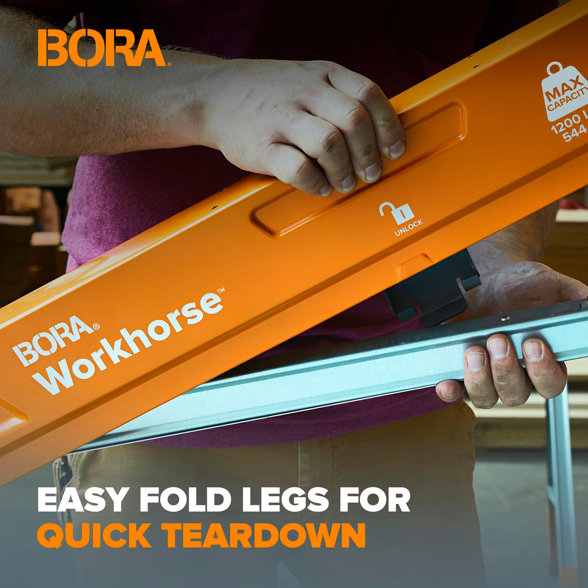 2 Pack Folding Heavy Duty Metal Sawhorse B756