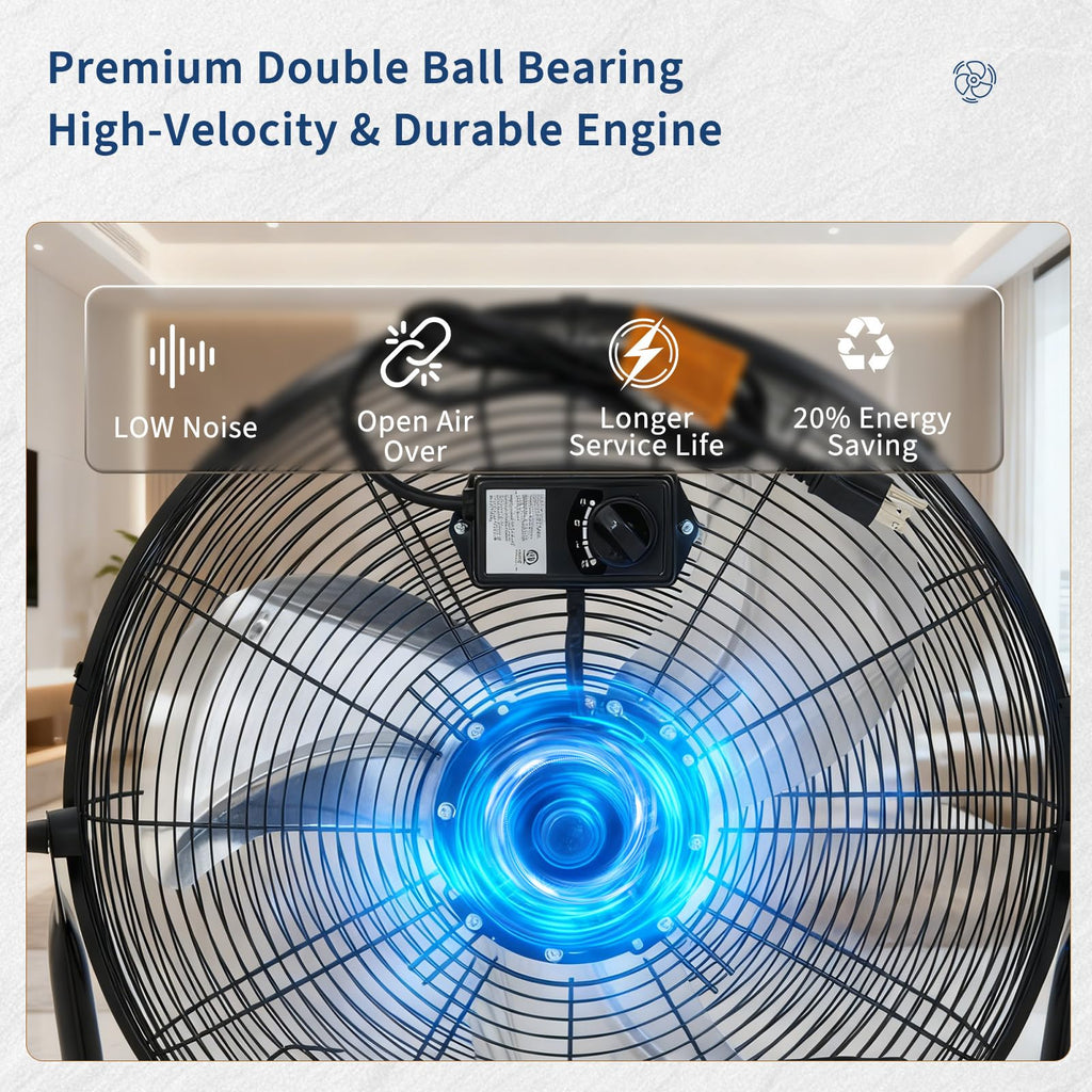 20-Inch 3-Speed Metal Floor Fan B828896