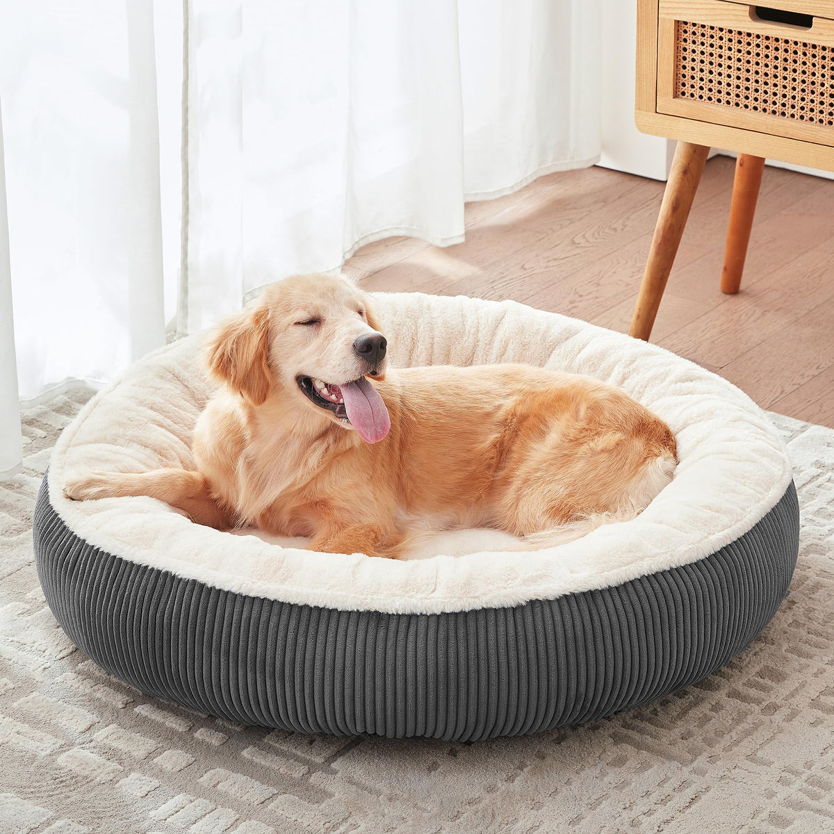 36 inches Dark Grey Donut Dog Bed S499