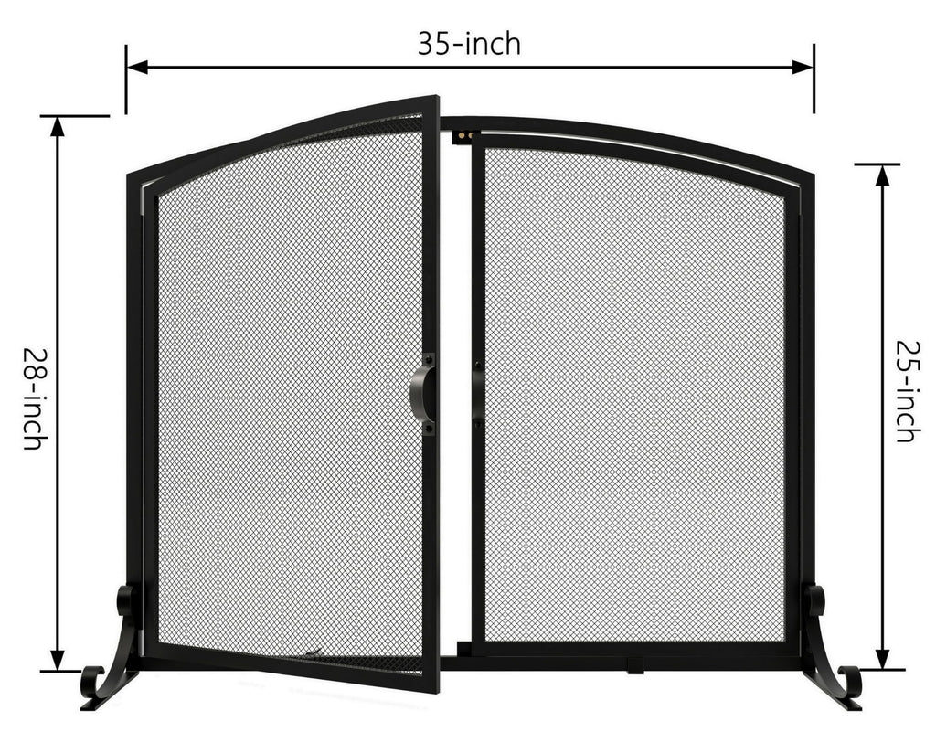 2-Panel Metal Fireplace Screen O345
