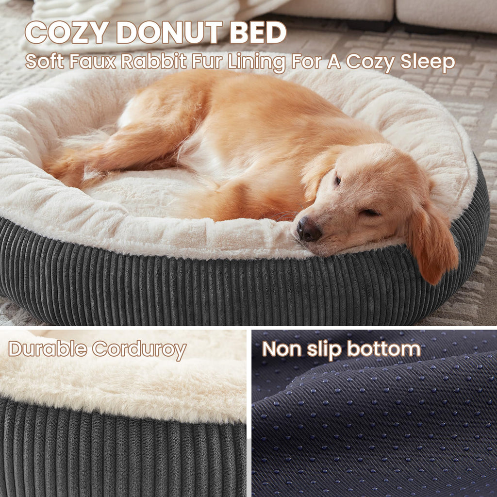 36 inches Dark Grey Donut Dog Bed S499