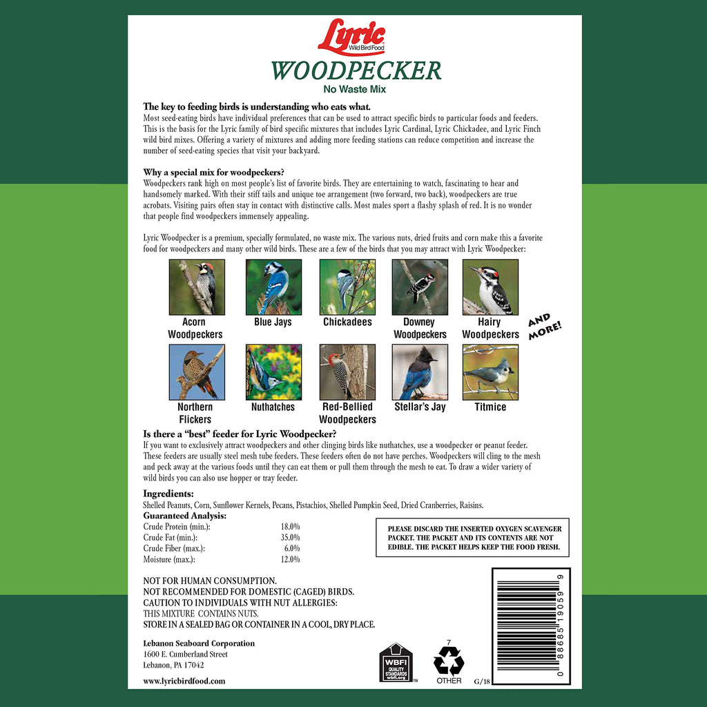 Woodpecker Wild Bird Seed with Nuts & Dried Fruit 20 lb Bag U870161