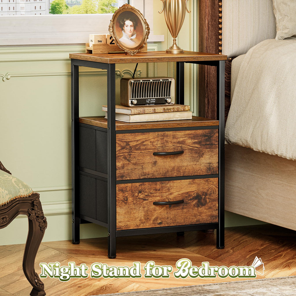 Night Stand Set of 2 with 2 Drawers I5347