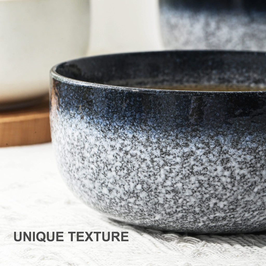 36 Ounce Ceramic Bowl Set of 4 Dark Blue Z9261