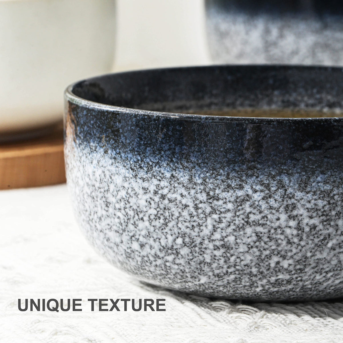 36 Ounce Ceramic Bowl Set of 4 Dark Blue Z9261