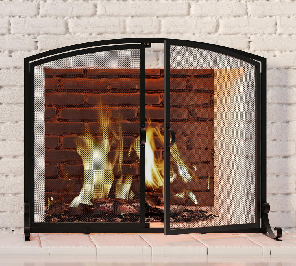 2-Panel Metal Fireplace Screen O345